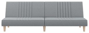 Sofá-cama tecido cinzento-claro
