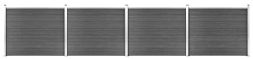 vidaXL Conjunto painel de cerca 699x146 cm WPC preto