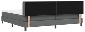 Cama Box Cinza Escuro com Colchão, 200x200 cm, Tecido