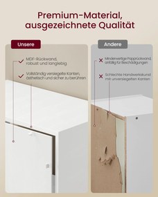 Estante com 5 prateleiras e porta, 31,8 x 24 x 145,9 cm Branco