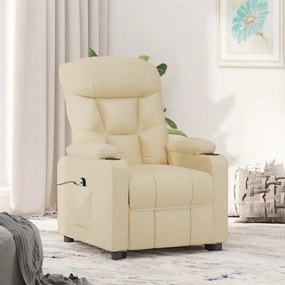 vidaXL Poltrona elevatória tecido cor creme