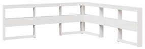 Cama com estante sem colchão 180x200 cm pinho maciço branco