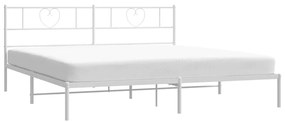 Estrutura de cama com cabeceira 183x213 cm metal branco