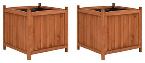 vidaXL Vasos/floreiras 2 pcs 50x50x50 cm madeira de abeto