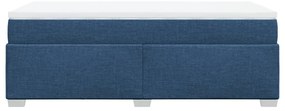 Cama com molas/colchão 80x200 cm tecido azul