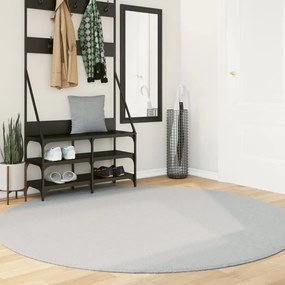 vidaXL Tapete pelo curto macio e lavável HUARTE Ø 200 cm cinzento