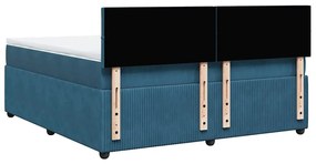 Cama com molas/colchão 180x200 cm veludo azul