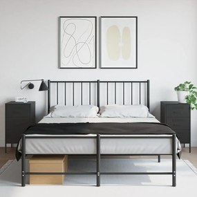 Mesas de cabeceira 2 pcs 36x39x68 cm aço preto