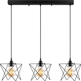 Candeeiro de Teto Akkas – Preto – 98 x 24 cm
