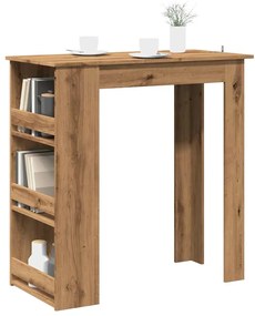 vidaXL Mesa de bar com prateleira 102x50x103,5 cm carvalho artisiano