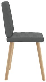 Cadeiras de jantar 6 pcs tecido cinzento-escuro
