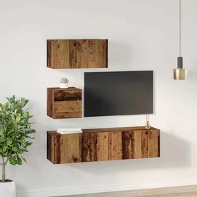 Conjunto de móvel de TV 4 pcs Madeira antiga 60 x 30 x 30 cm
