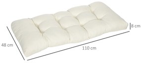 Almofada para Banco de 2 Lugares – Douce Crème – Creme – 110x48x8 cm