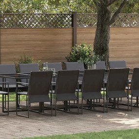 Conjunto de Jantar de Jardim com 22 Peças e Almofadas em Aço e Textilene