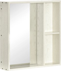 kleankin Armário de Casa de Banho com Espelho Móvel para Casa de Banho Estilo Moderno 63x15x65 cm Branco | Aosom Portugal