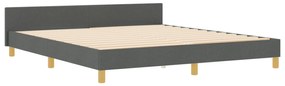 Cama vidaXL Cinza Escuro 180x200 cm Tecido