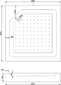 Mexen Rio cabina de duche quadrada 90 x 90 cm, faixas pretas, preta + base de duche, branca - 860-090-090-70-20-4510