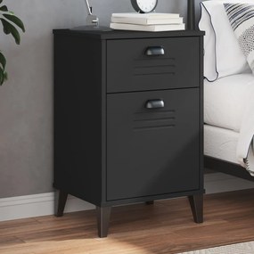vidaXL Mesa de cabeceira VIKEN derivados de madeira preto