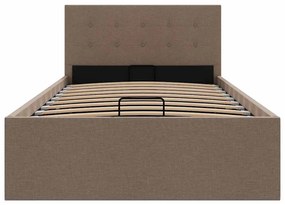 Cama hidráulica c/ arrumação 90x200cm tecido cinza-acastanhado