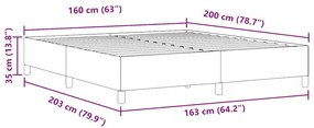 Estrutura de Cama vidaXL Cinza Escuro 160x200 cm em Tecido de Corduró
