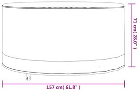 Capa para mobiliário de jardim Ø 157x71 cm 600D oxford bege