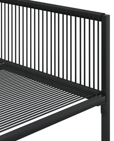 7 pcs conjunto de jantar para jardim vime PE preto