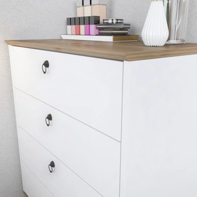 Cômoda Sahra – Branco Nogueira – 72x83,1x42 cm