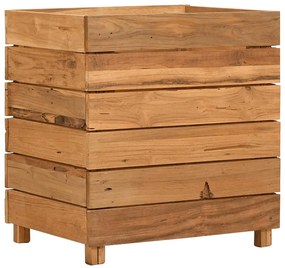Vaso/floreira 50x40x55 cm madeira de teca reciclada e aço