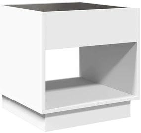 Mesa de cabeceira com luzes LED Infinity 50x50x50 cm branco