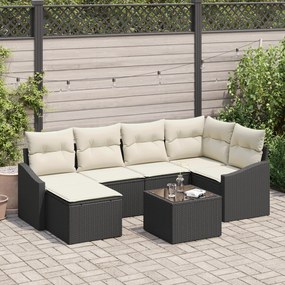 vidaXL Conjunto de Sofá de Jardim de 6 Peças com Almofadas Marrom de Rattan Sintético