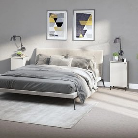 vidaXL Mesas de cabeceira 2pcs 40x35x70 cm derivados de madeira branco