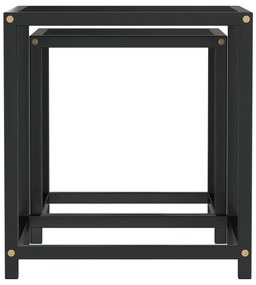 Mesas de centro 2 pcs MDF preto