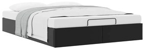 Estrutura de cama otomana sem colchão 140x190 cm preta