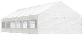 Gazebo com telhado 13,38x5,88x3,75 m polietileno branco