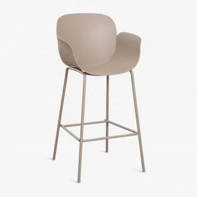 Pack De 4 Bancos Altos Em Polipropileno E Aço Lynette Moka Brown & ↑75 Cm - Sklum
