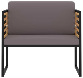 Cadeiras jardim + almofadões 2pcs acácia maciça cinzento-escuro