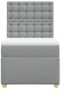 Cama com molas/colchão 100x200 cm tecido cinzento-claro