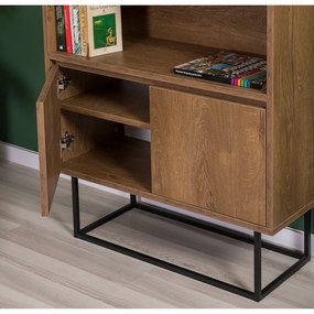 Conjunto de Móveis de Sala Laxus – Nogueira/Preto – 90x39x40 cm