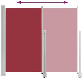 Toldo lateral retrátil para pátio 160x300 cm vermelho