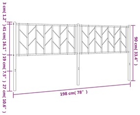 Cabeceira de cama 193 cm metal branco