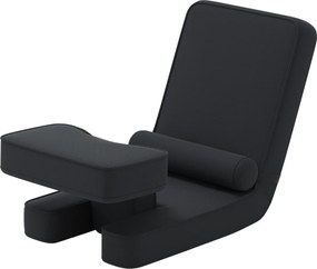 Cadeira de jogos chão com encosto ajustável em 5 níveis Apoio para os pés e mesa confortável Preto