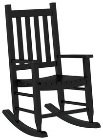 Cadeiras de baloiço infantis 2 pcs álamo maciço preto