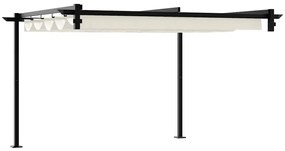 Gazebo Montado na Parede Creme 3 x 3 m Aço