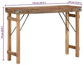 Mesa de Console vidaXL 110x35x76 cm Madeira recuperada