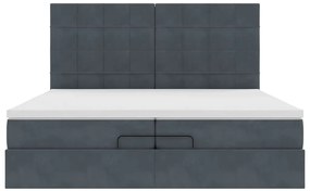 moldura de cama otomana vidaXL com colchão cinza escuro veludo