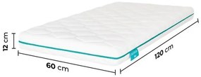 Colchão de berço Flow BabyDream com espuma de 25 kg/m3 e capa amovível com fecho lavável 120 x 60 x 12 cm