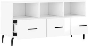 Móvel para TV 102x36x50 cm derivados madeira branco brilhante