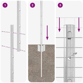 Conjunto de Cerca de Jardim Conjunto de 2 Aço Galvanizado