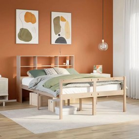 Cama com estante sem colchão 120x190 cm pinho maciço