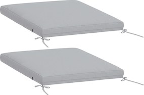 Outsunny Conjunto de 2 Almofadas para Cadeira de Jardim Almofadas 50x50 cm Espuma de Alta densidade Antiderrapantes 50x50 cm Cinza | Aosom Portugal